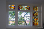 Glas-in-loodraam in het trapportaal.
<br/>
Annemarieke Verheij, 2016-09-01